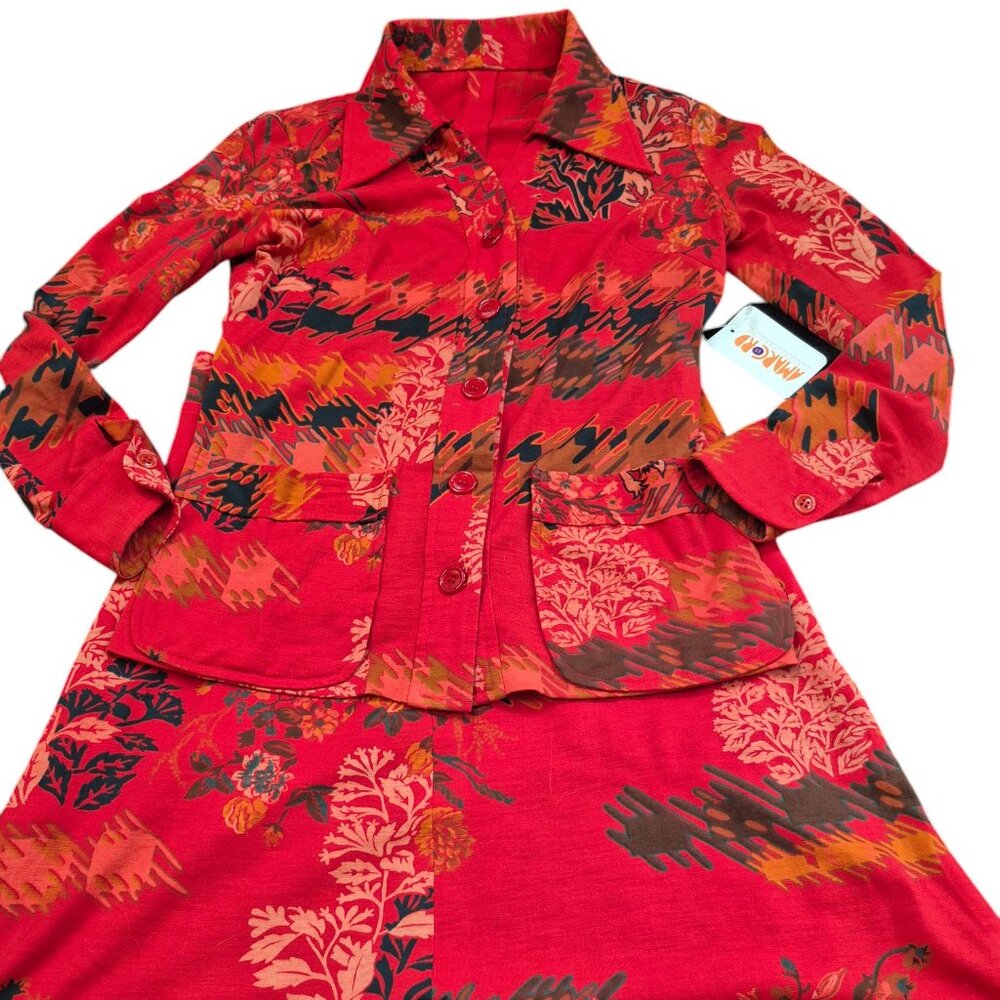 NWT Vingtage 2 pc top and skirt set Eclectic Grandma